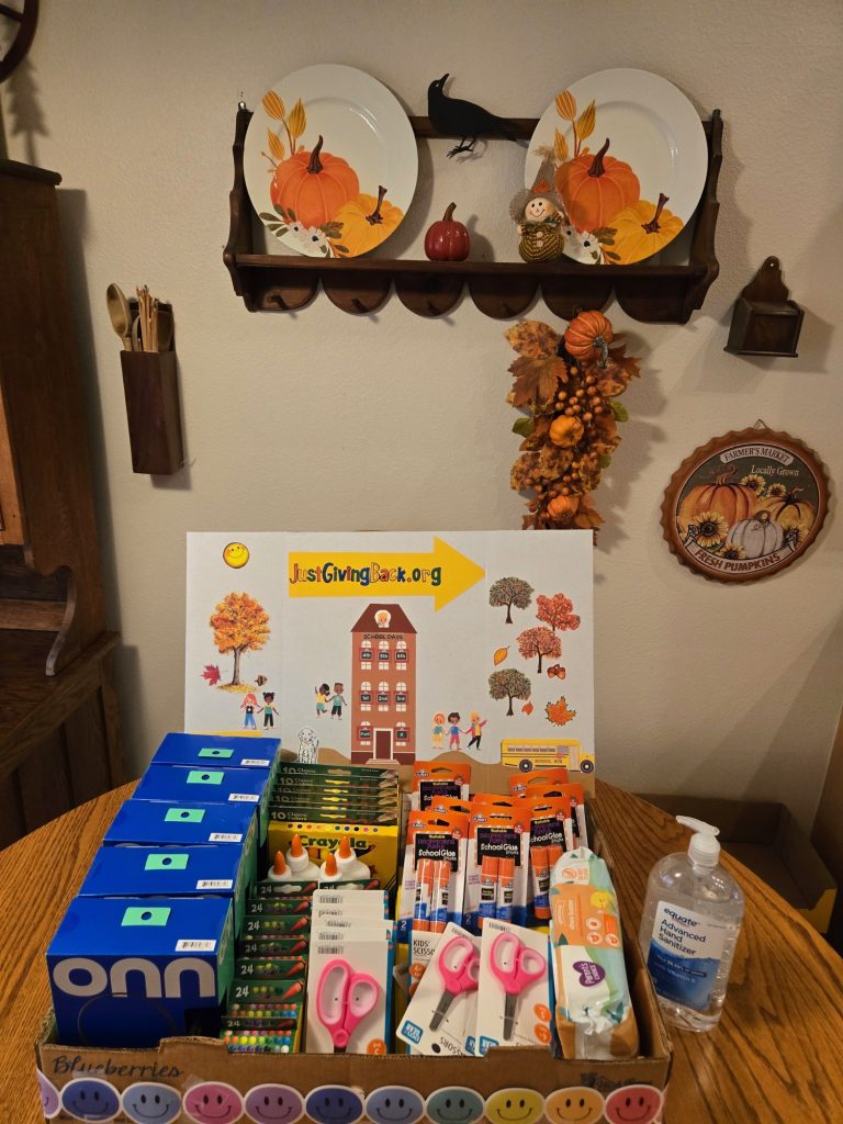 Supplies ready to be delivered to one of the four schools we service